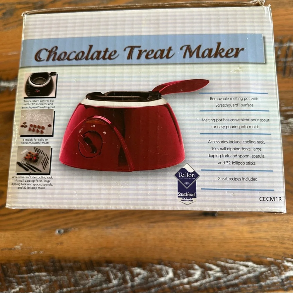Salton Red Chocolate Melting Pot Treat Maker with Candy Molds